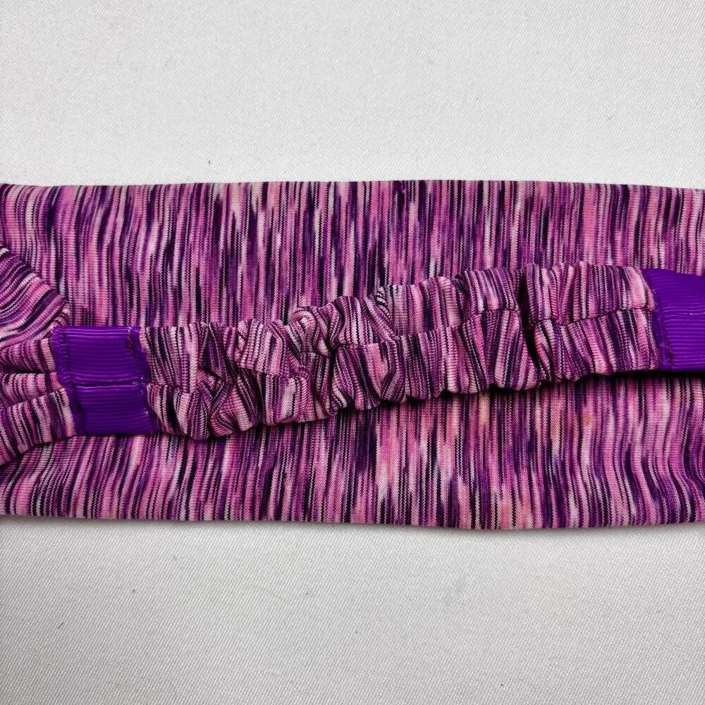 Purple Space Dye Athletic Headband Elastic Workout Yoga Sweatband Hair Wrap